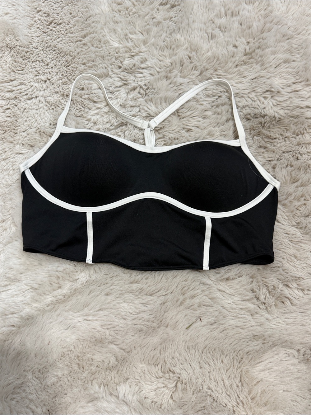 PINK Victoria's Secret Black Bralette with White Trim
